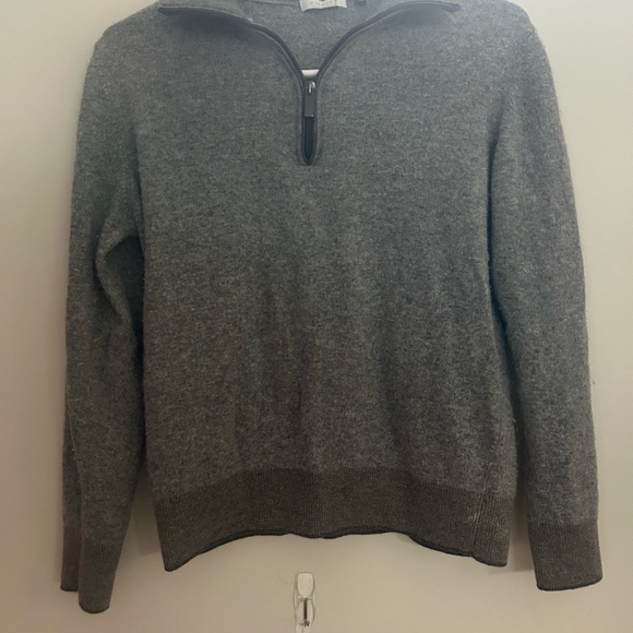 CODICE WOOL & CASHMERE GREY HALF ZIP JUMPER - Picture 2 of 12